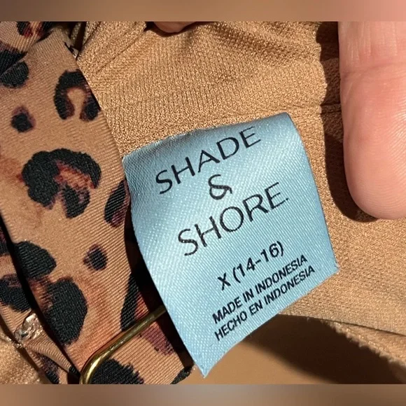 Shade & Shore Leopard Print Tankini Top Size XL - Picture 2 of 3